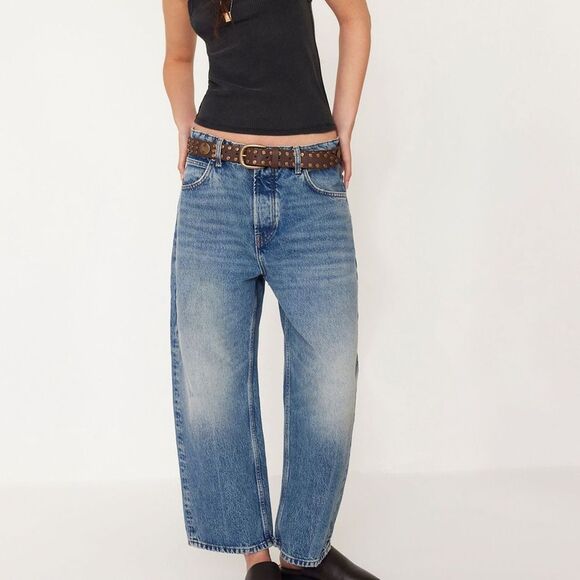 Free People We the Free Deep Trance Dropped Boyfriend Jeans - Picture 2 of 11